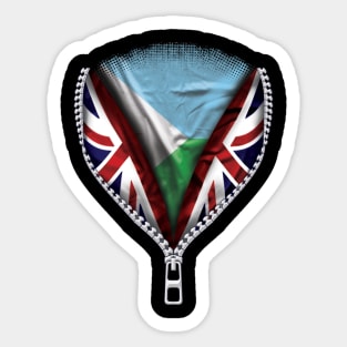 Djiboutian Flag  Djibouti Flag zipped British Flag - Gift for Djiboutian From Djibouti Sticker